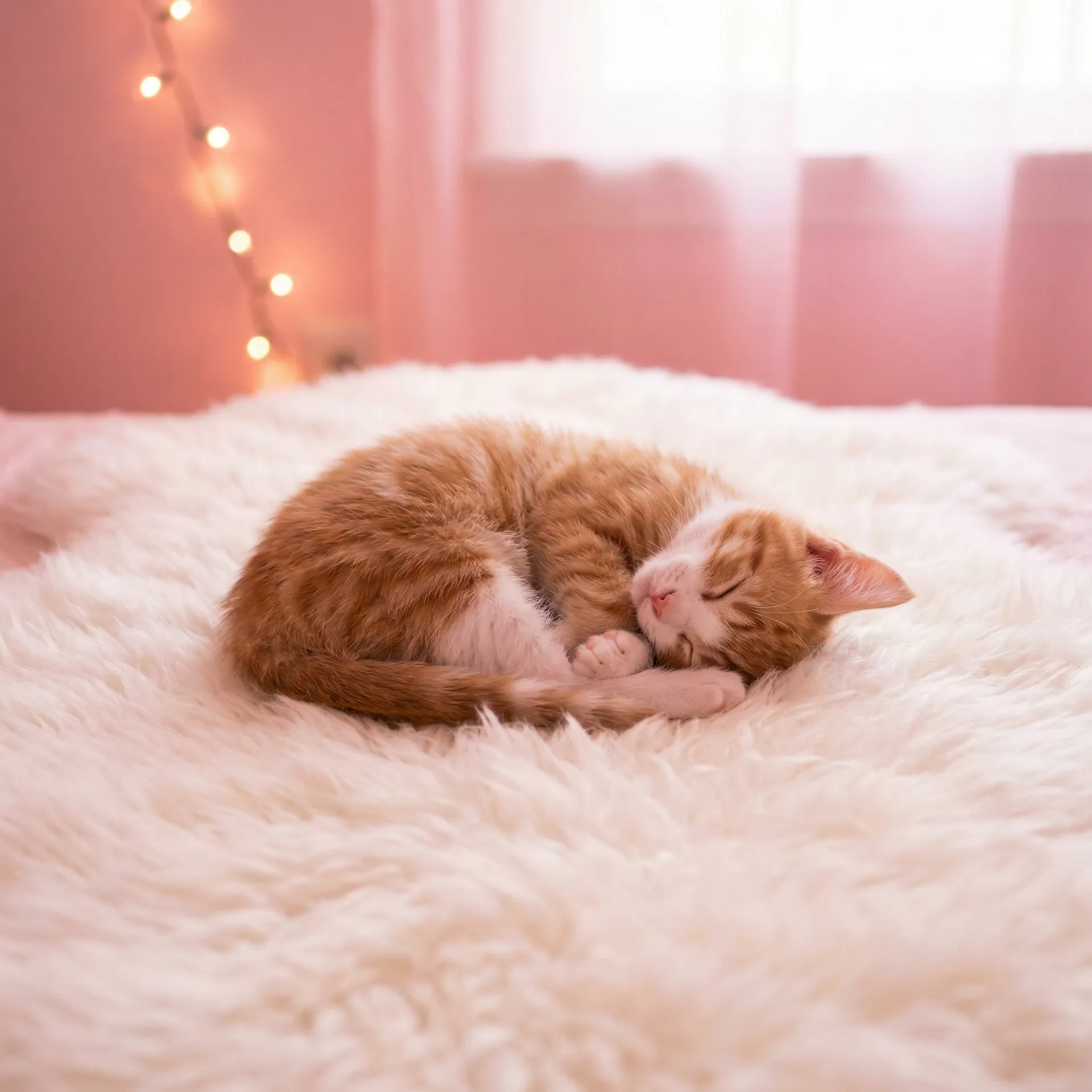 小猫蜷成一团入睡 - 生死倒数